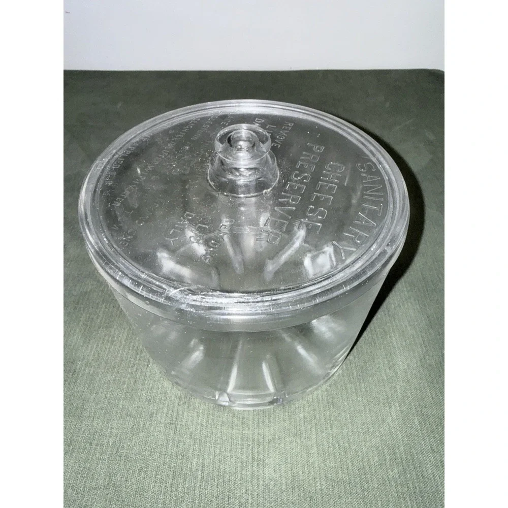 Vintage‎ Glass Round Sanitary Cheese Preserver With Lid